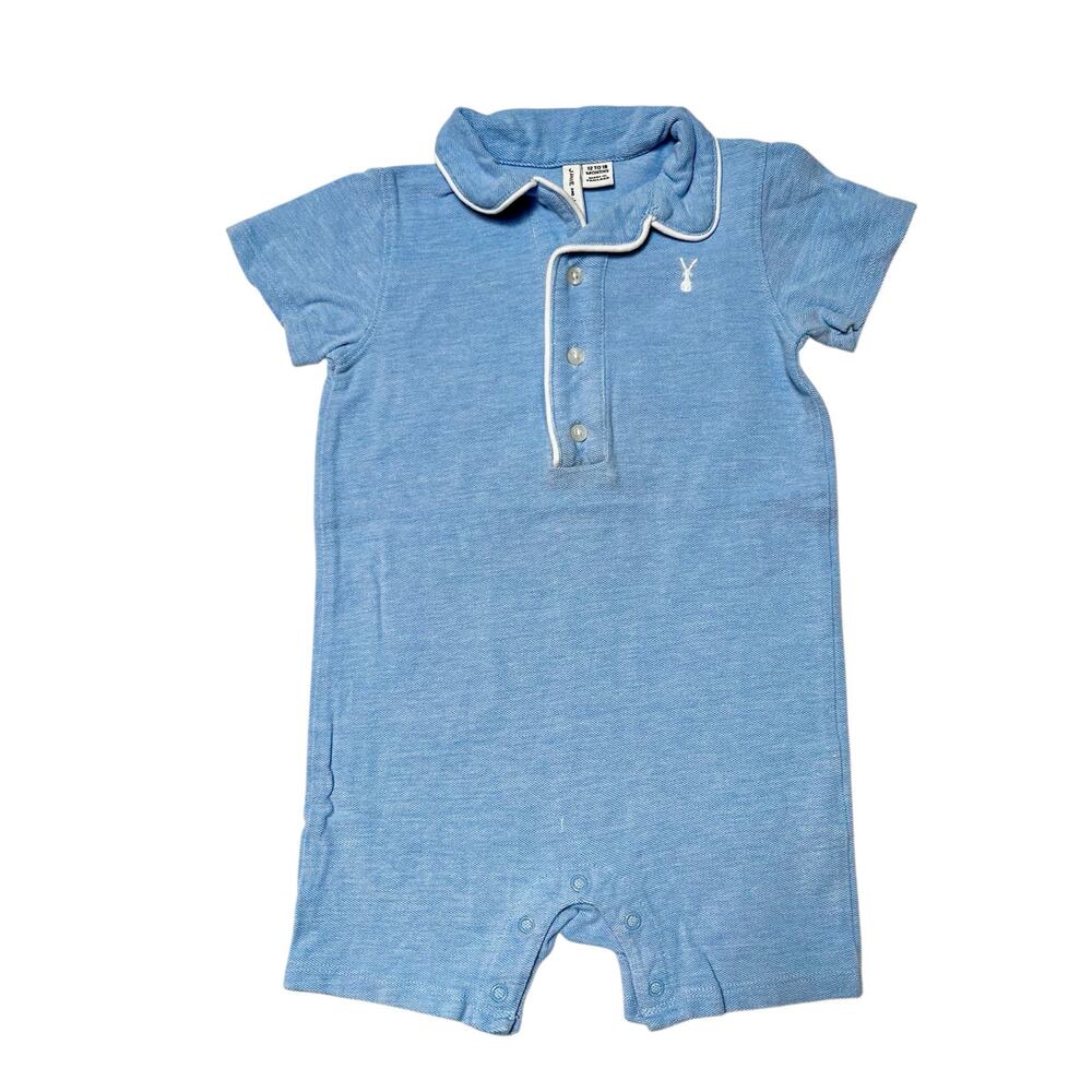Janie and Jack Baby Bunny Pique Polo Romper Size 12-18 months